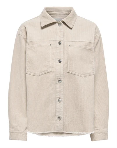 Only - ONLMaiko Bitten Cord Shack Skjorte - Pumice Stone